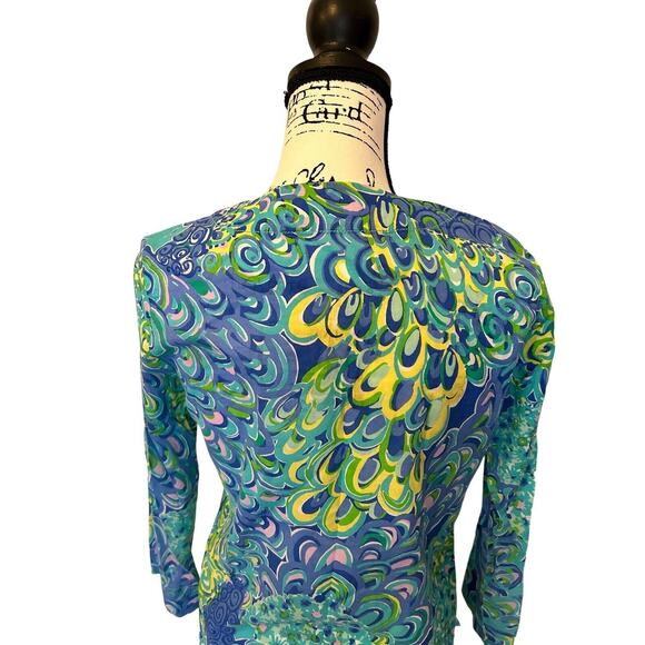 Lilly Pulitzer Top XS Colorful Tunic Lightweight Cotton 16523 Shirt Blue Lagoon - Picture 6 of 10